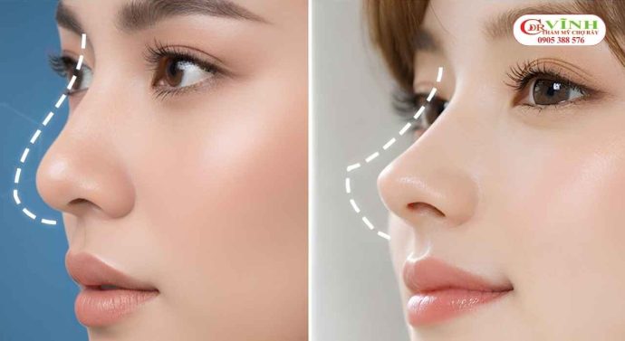 Cấu trúc sống mũi và đầu mũi cần được cân nhắc phù hợp với nền da mỏng.